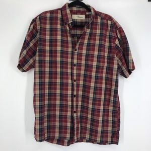 Penmans  button down red blue plaid shirt men med
